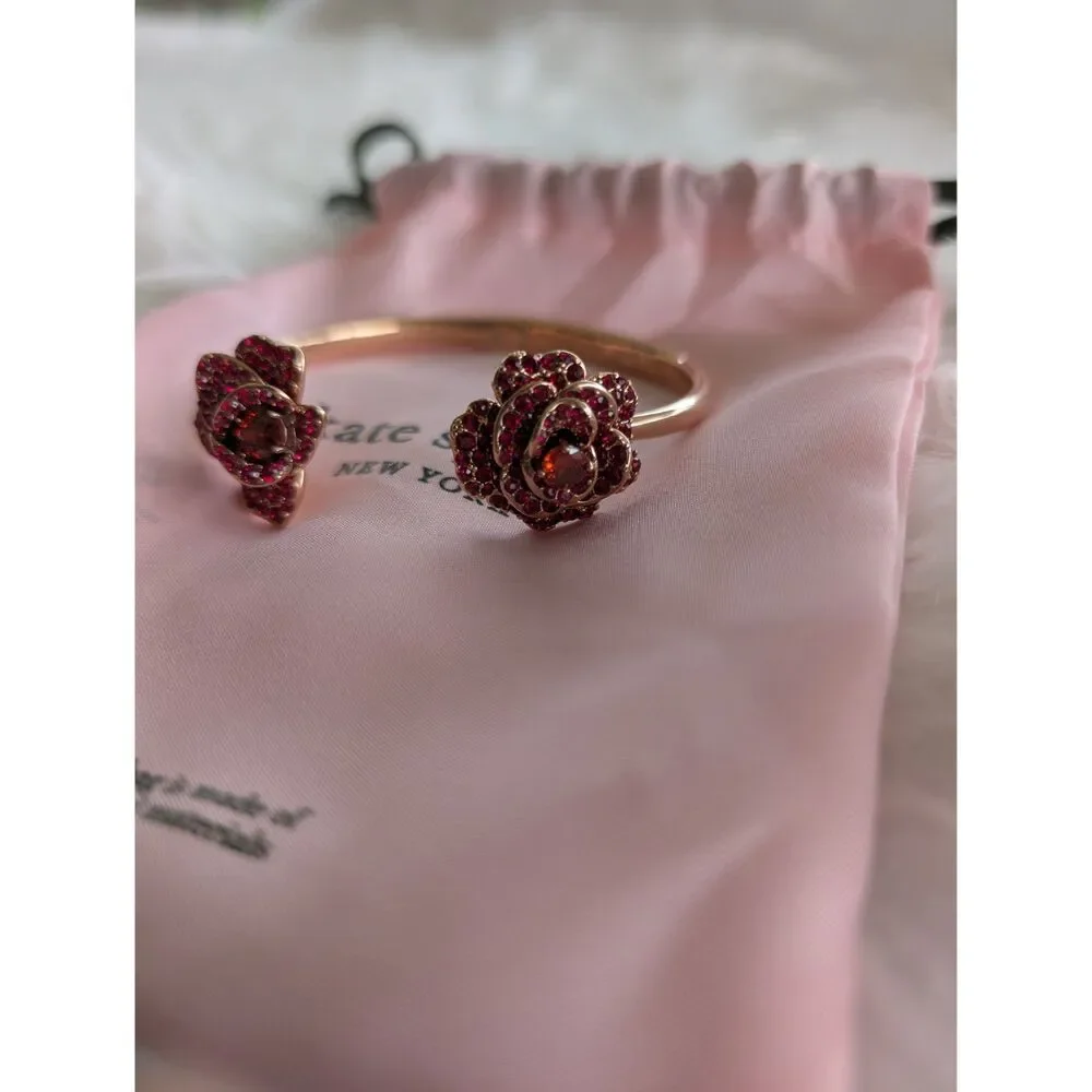 Kate Spade New York Winter Rose Pavé Hinged Open Cuff Bracelet - Picture 4 of 5